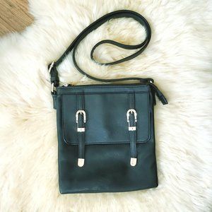 Black & Gold Slim Crossbody Purse